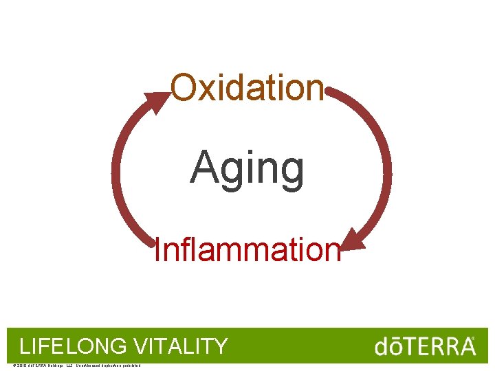 Oxidation Aging Inflammation LIFELONG VITALITY © 2010 dōTERRA Holdings, LLC, Unauthorized duplication prohibited 