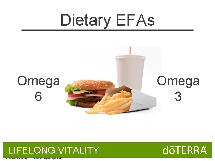 Dietary EFAs Omega 6 LIFELONG VITALITY © 2010 dōTERRA Holdings, LLC, Unauthorized duplication prohibited