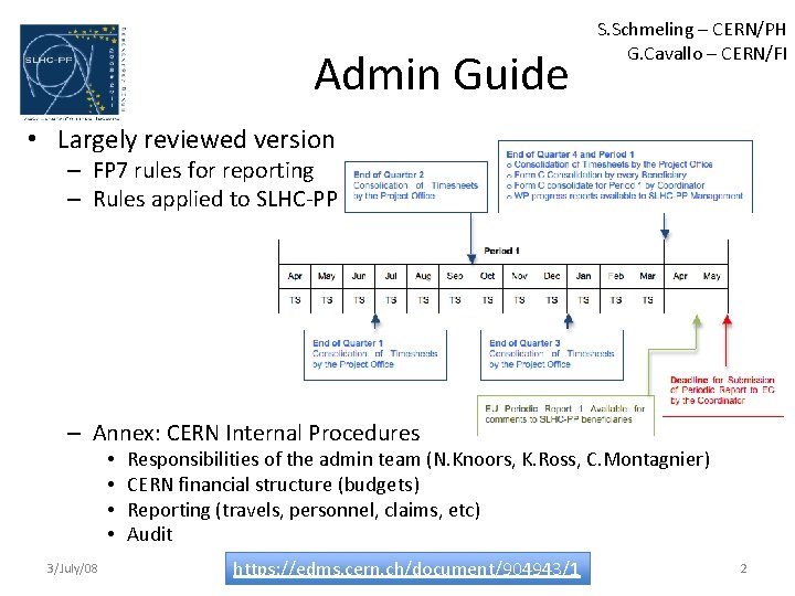 Admin Guide S. Schmeling – CERN/PH G. Cavallo – CERN/FI • Largely reviewed version