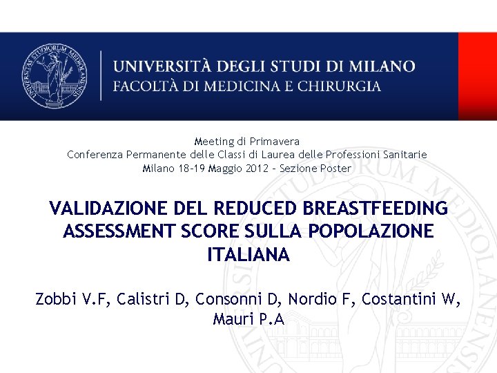 Meeting di Primavera Conferenza Permanente delle Classi di Laurea delle Professioni Sanitarie Milano 18