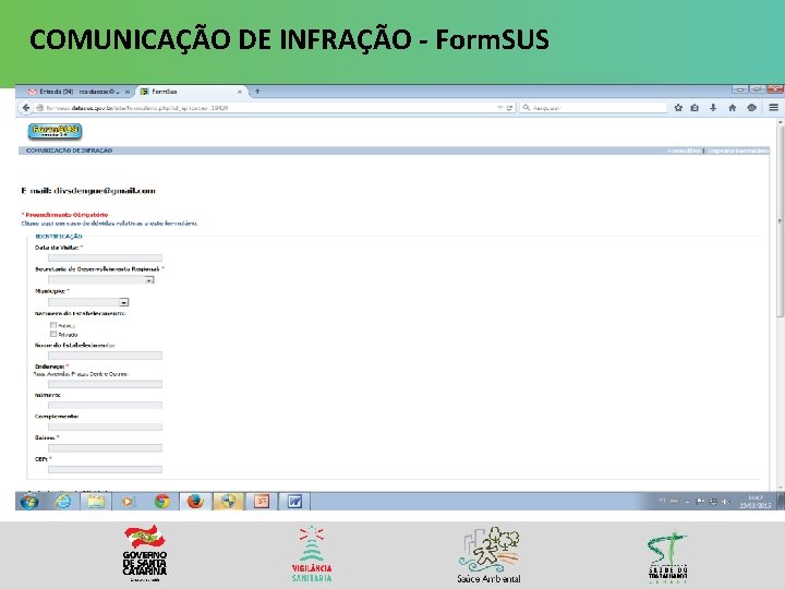 COMUNICAÇÃO DE INFRAÇÃO - Form. SUS 