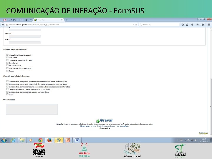 COMUNICAÇÃO DE INFRAÇÃO - Form. SUS 