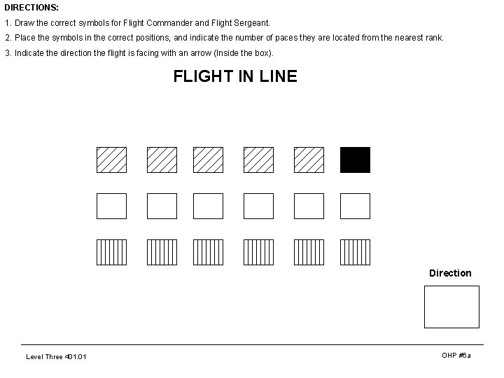 DIRECTIONS: 1. Draw the correct symbols for Flight Commander and Flight Sergeant. 2. Place