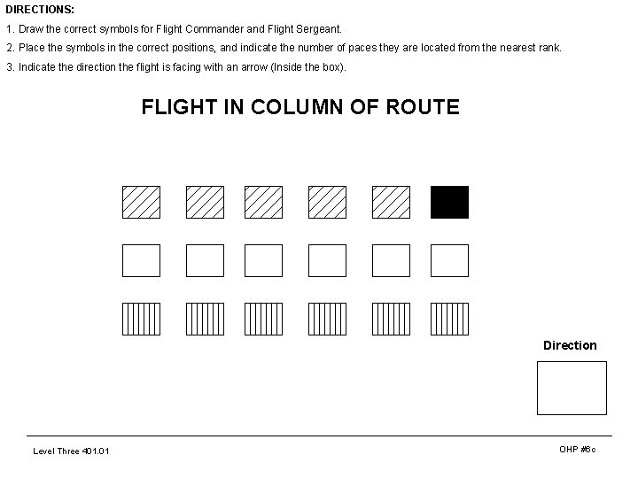 DIRECTIONS: 1. Draw the correct symbols for Flight Commander and Flight Sergeant. 2. Place