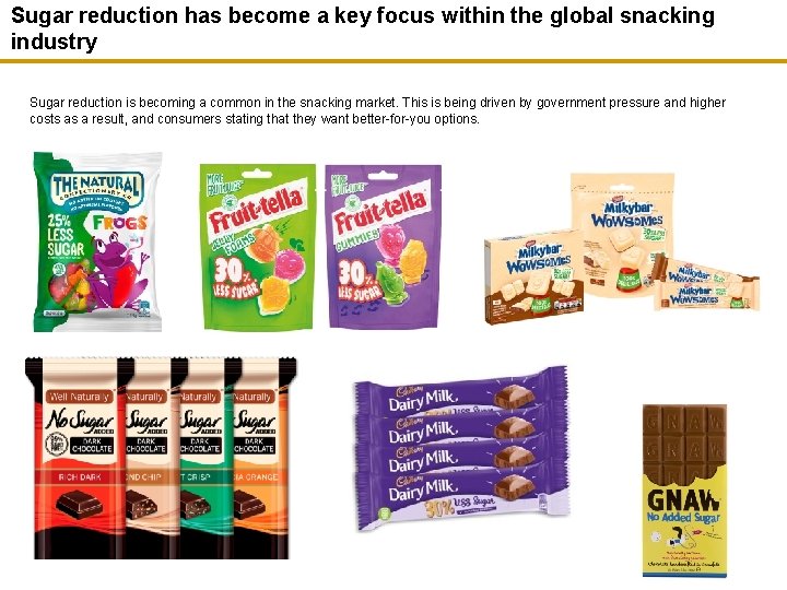 Sugar reduction has become a key focus within the global snacking industry Sugar reduction