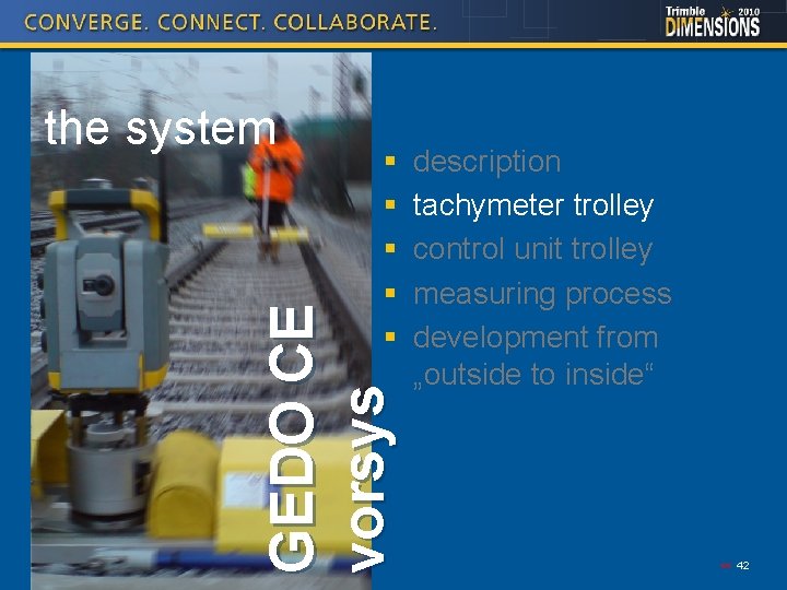 § § § GEDO CE vorsys the system description tachymeter trolley control unit trolley