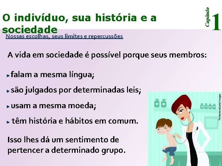 Capítulo O indivíduo, sua história e a sociedade Nossas escolhas, seus limites e repercussões