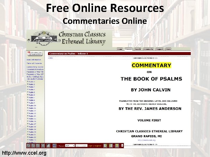 Free Online Resources Commentaries Online http: //www. ccel. org 