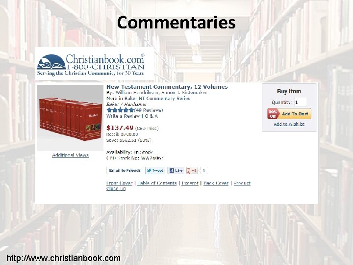 Commentaries http: //www. christianbook. com 