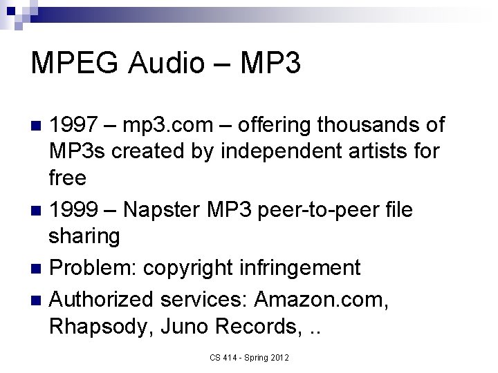 MPEG Audio – MP 3 1997 – mp 3. com – offering thousands of