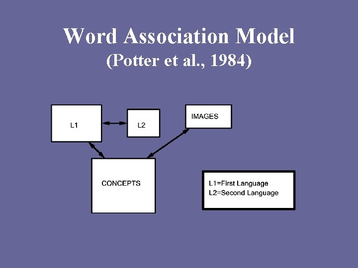 Word Association Model (Potter et al. , 1984) 