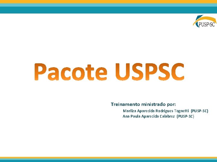 Treinamento ministrado por: Marilza Aparecida Rodrigues Tognetti (PUSP-SC) Ana Paula Aparecida Calabrez (PUSP-SC) 