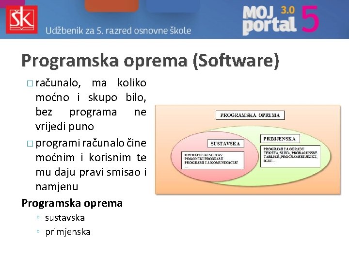 Programska oprema (Software) � računalo, ma koliko moćno i skupo bilo, bez programa ne