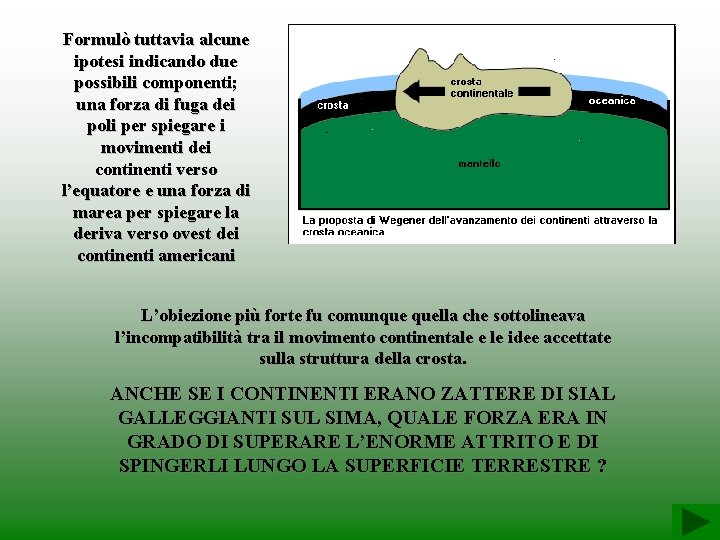 Formulò tuttavia alcune ipotesi indicando due possibili componenti; una forza di fuga dei poli