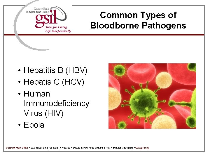 Common Types of Bloodborne Pathogens • Hepatitis B (HBV) • Hepatis C (HCV) •