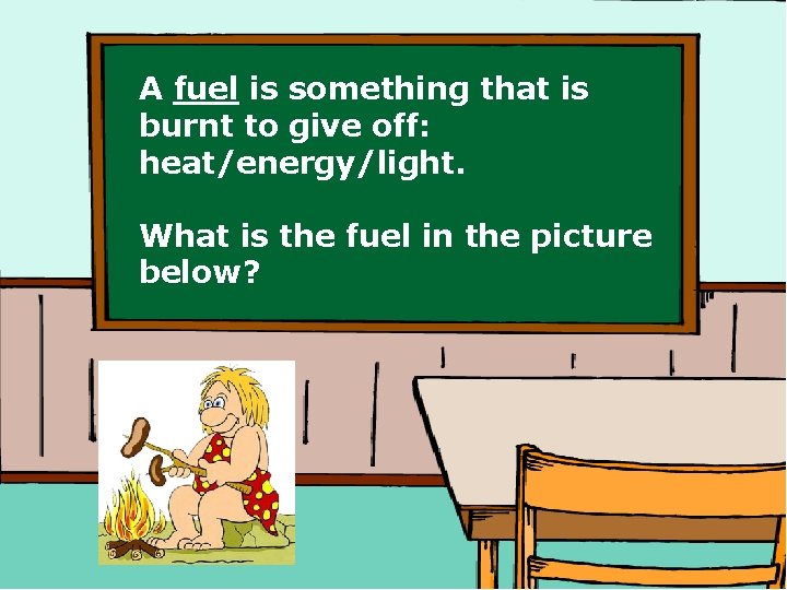 A fuel is something that is burnt to give off: heat/energy/light. What is the