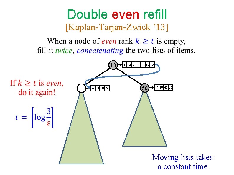 Double even refill [Kaplan-Tarjan-Zwick ’ 13] 18 20 4 14 20 5 1 12