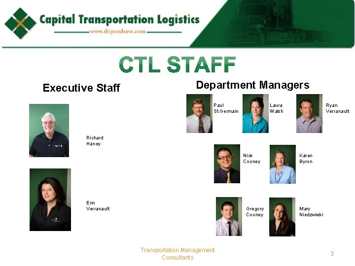 Executive Staff Department Managers Paul St. Germain Laura Walsh Ryan Verranault Richard Haney Nick