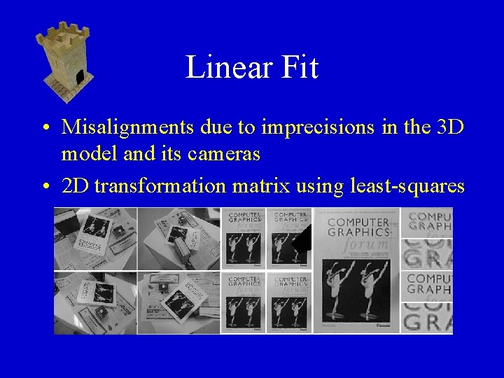 Linear Fit • Misalignments due to imprecisions in the 3 D model and its