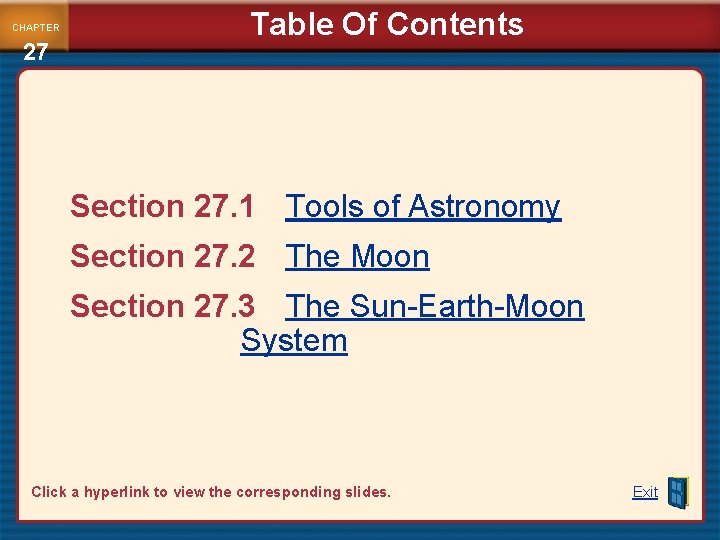 CHAPTER 27 Table Of Contents Section 27. 1 Tools of Astronomy Section 27. 2