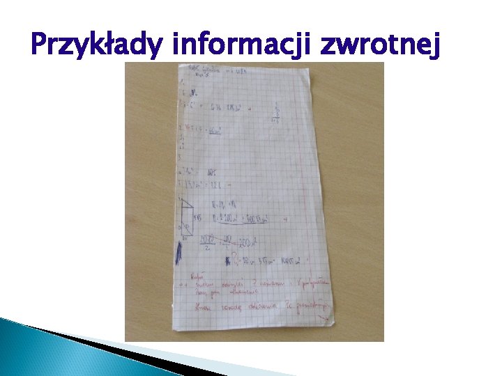 Przykłady informacji zwrotnej 