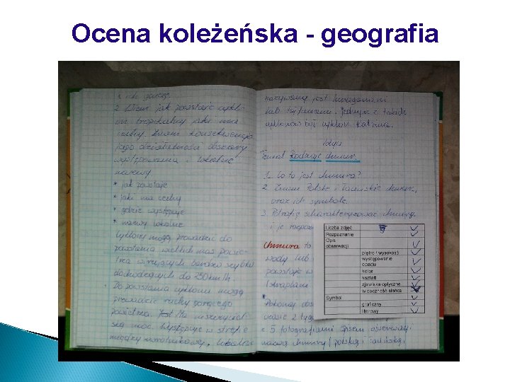 Ocena koleżeńska - geografia 