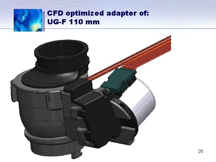 CFD optimized adapter of: UG-F 110 mm 28 