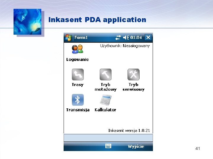 Inkasent PDA application 41 