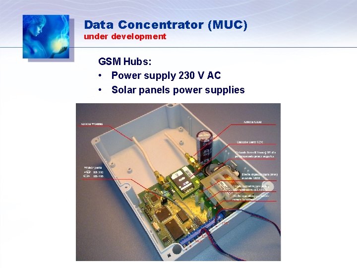 Data Concentrator (MUC) under development GSM Hubs: • Power supply 230 V AC •