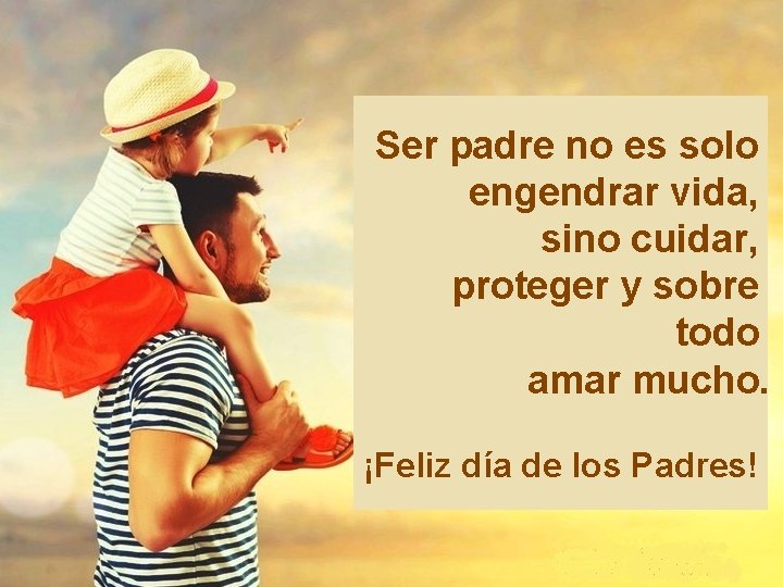 Ser padre no es solo engendrar vida, sino cuidar, proteger y sobre todo amar