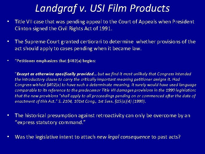 Landgraf v. USI Film Products • Title VII case that was pending appeal to