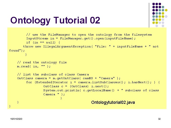 Ontology Tutorial 02 // use the File. Manager to open the ontology from the Ontology Tutorial 02 // use the File. Manager to open the ontology from the