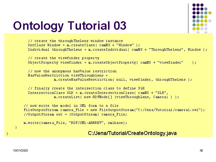 Ontology Tutorial 03 // create through. The. Lens window instance Ont. Class Window = Ontology Tutorial 03 // create through. The. Lens window instance Ont. Class Window =