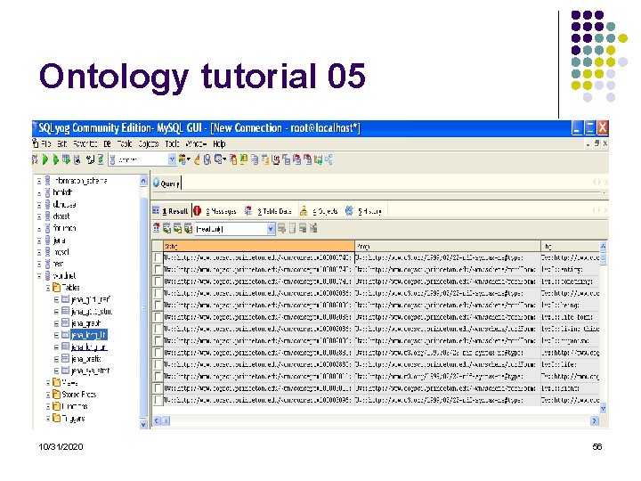 Ontology tutorial 05 10/31/2020 56 Ontology tutorial 05 10/31/2020 56
