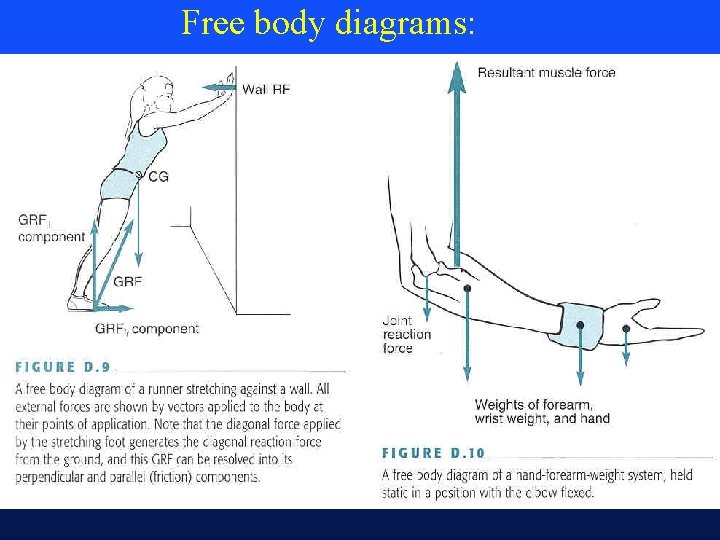 Free body diagrams: 