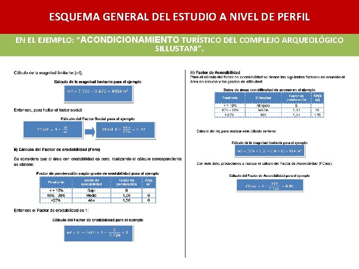 ESQUEMA GENERAL DEL ESTUDIO A NIVEL DE PERFIL EN EL EJEMPLO: “ACONDICIONAMIENTO TURÍSTICO DEL