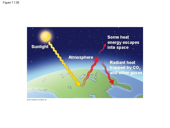 Figure 7. 13 B Some heat energy escapes into space Sunlight Atmosphere Radiant heat
