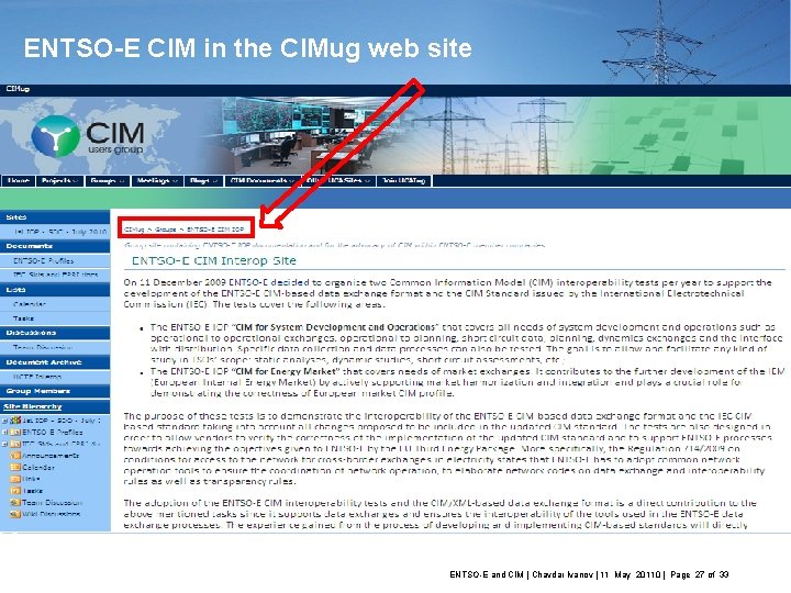 ENTSO-E CIM in the CIMug web site ENTSO-E and CIM | Chavdar Ivanov |