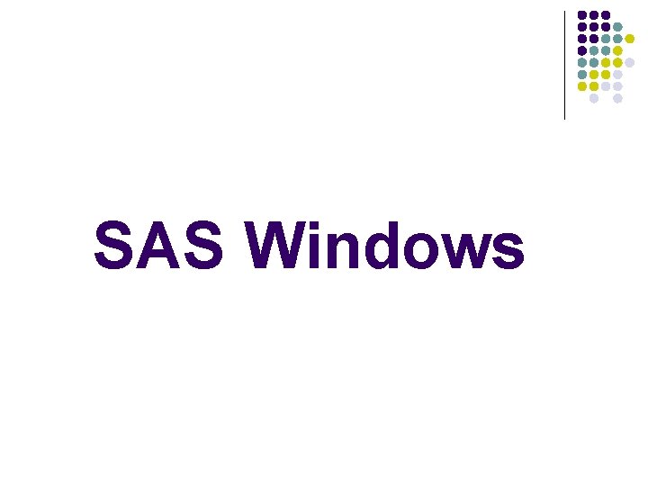 SAS Windows 