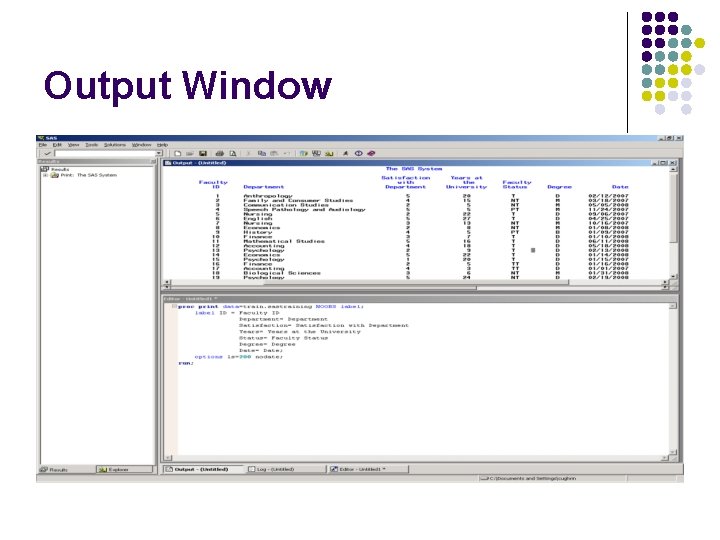 Output Window 