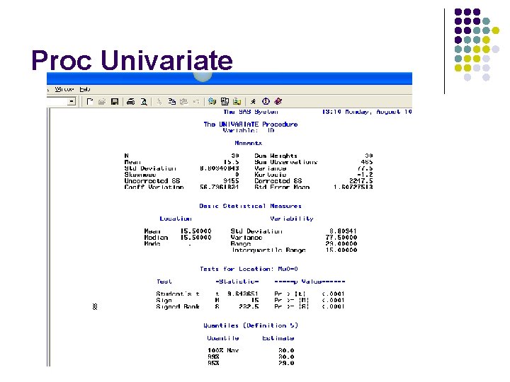 Proc Univariate 