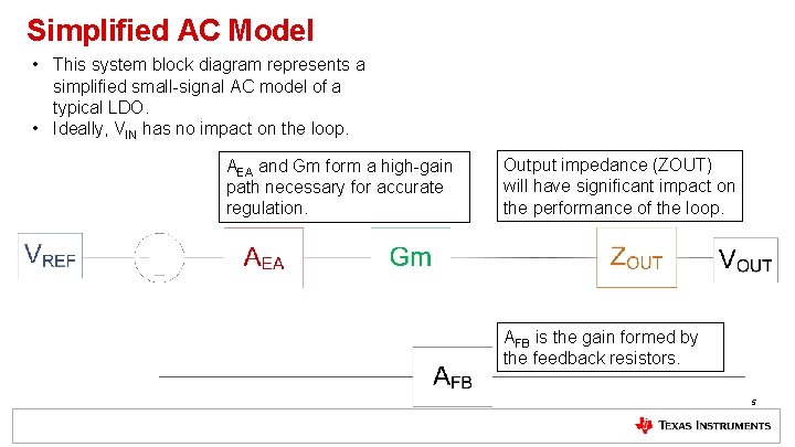 Simplified AC Model • This system block diagram represents a simplified small-signal AC model