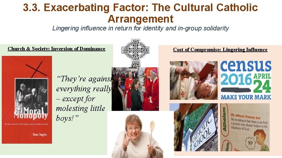 3. 3. Exacerbating Factor: The Cultural Catholic Arrangement Lingering influence in return for identity