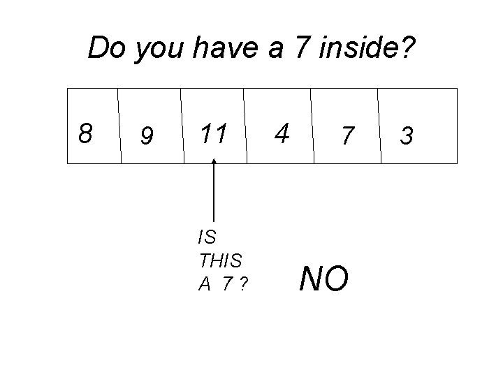 Do you have a 7 inside? 8 9 11 IS THIS A 7? 4