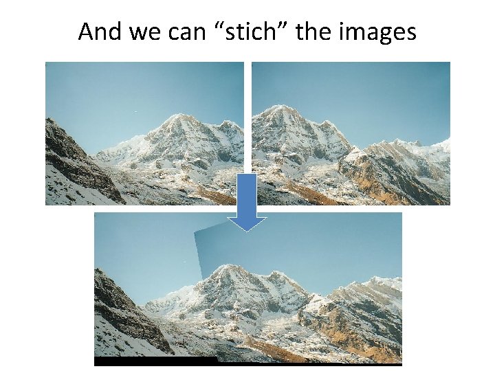 And we can “stich” the images And we can “stich” the images