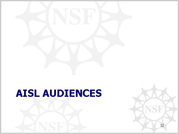 AISL AUDIENCES 12 
