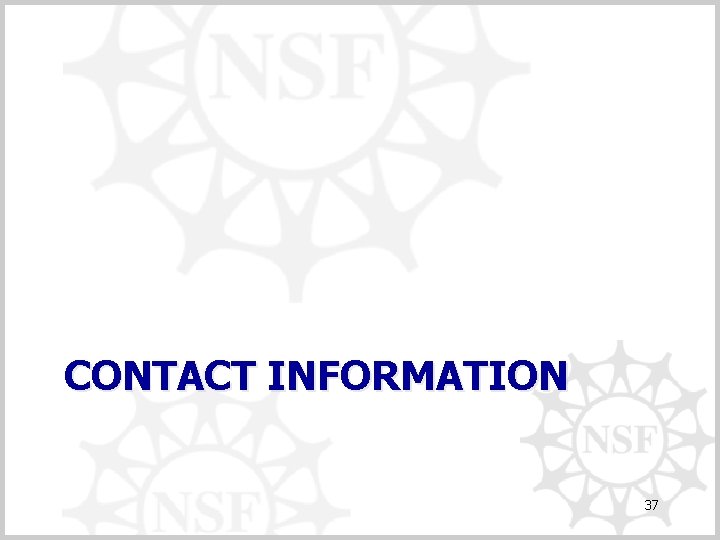 CONTACT INFORMATION 37 