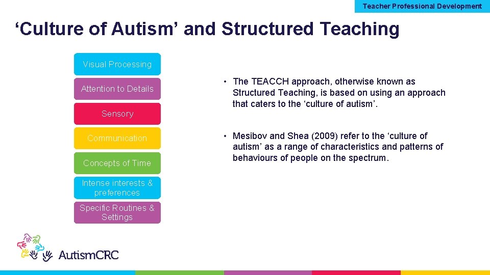 Teacher Professional Development ‘Culture of Autism’ and Structured Teaching Visual Processing Attention to Details