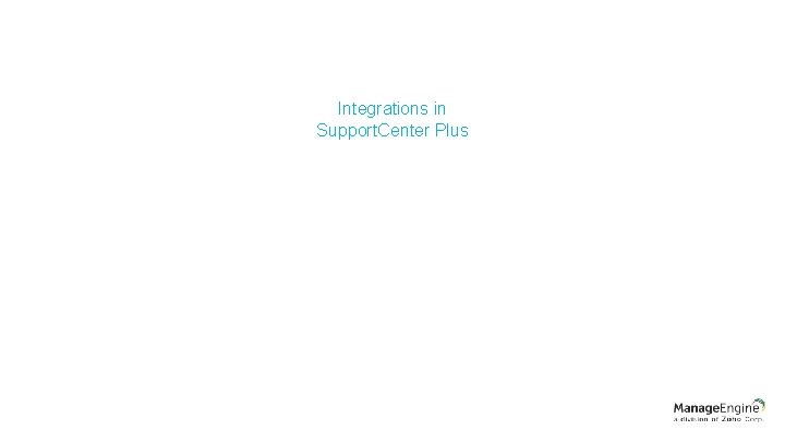 Integrations in Support. Center Plus 