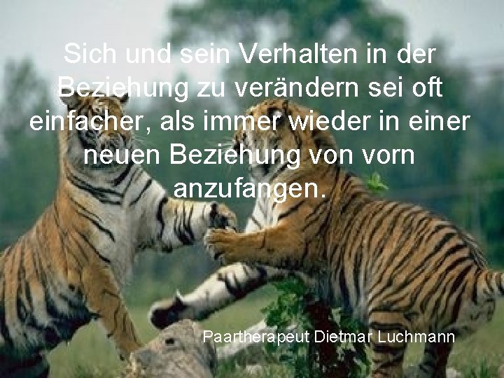 Sich und sein Verhalten in der Beziehung zu verändern sei oft einfacher, als immer